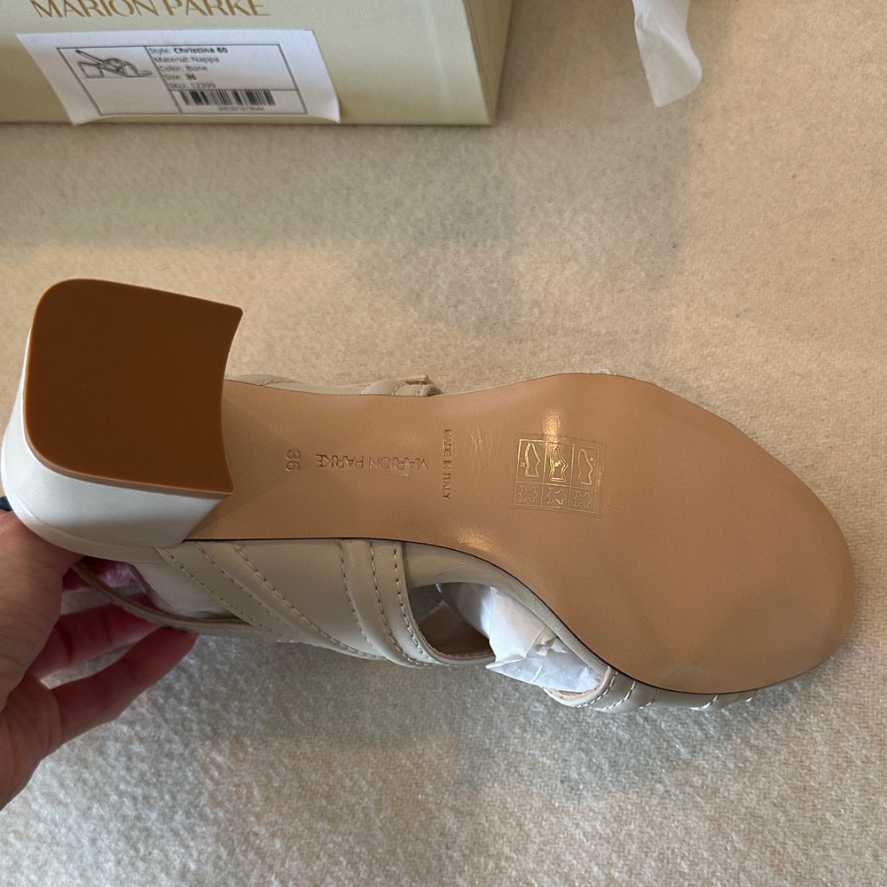 NIB Marion Parke Christina sandal in Bone SZ 36 - Picture 5 of 7